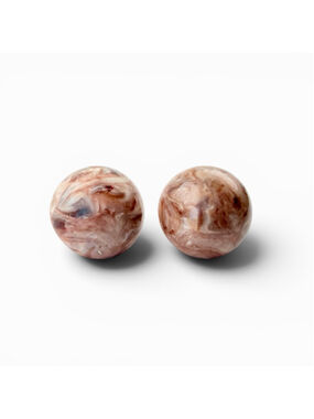 Vintage Marbled Thermo Resin Fakelite Clip On Earrings, Bakelite Style Swirl